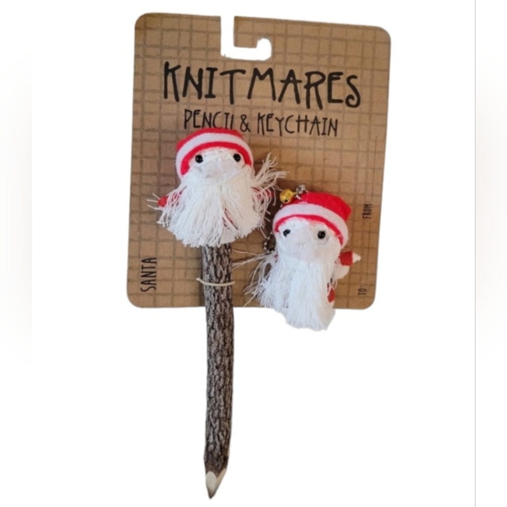 KNITMARES Santa Pencil and Keychain Set